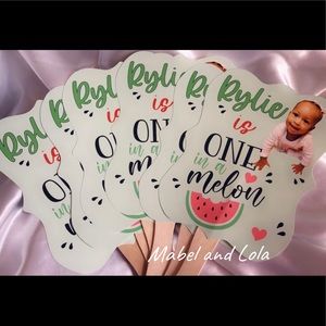 One in a Melon 1st Birthday Fans Party Favors